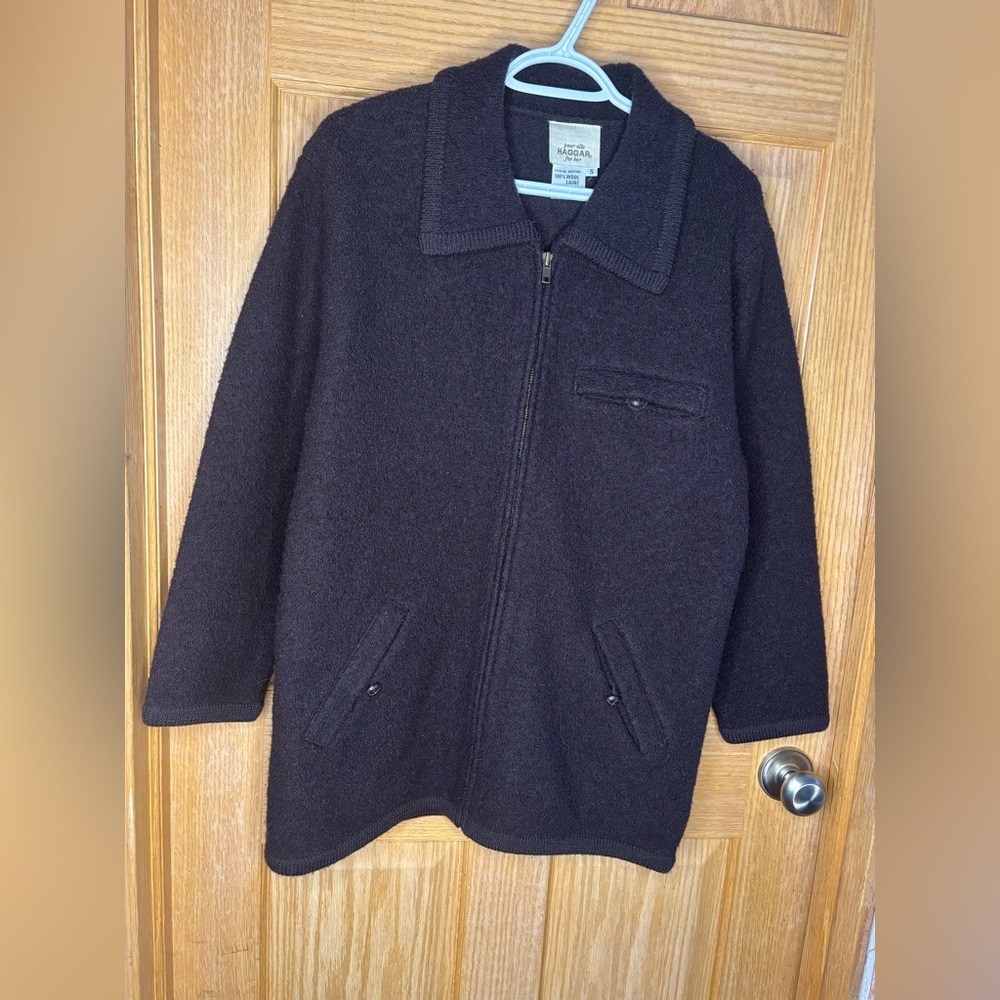 Haggar for her wool chocolate brown zip up